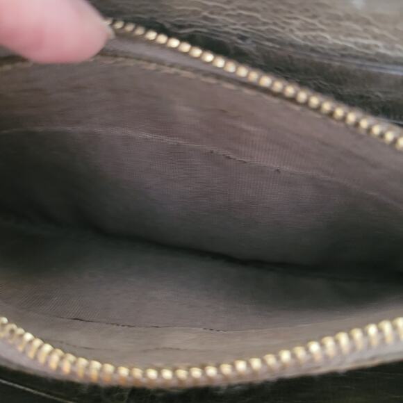 Chloe Wallet Zippy Authentic Bow Accordion Leather Zip Around Beige Metallic - Picture 5 of 12